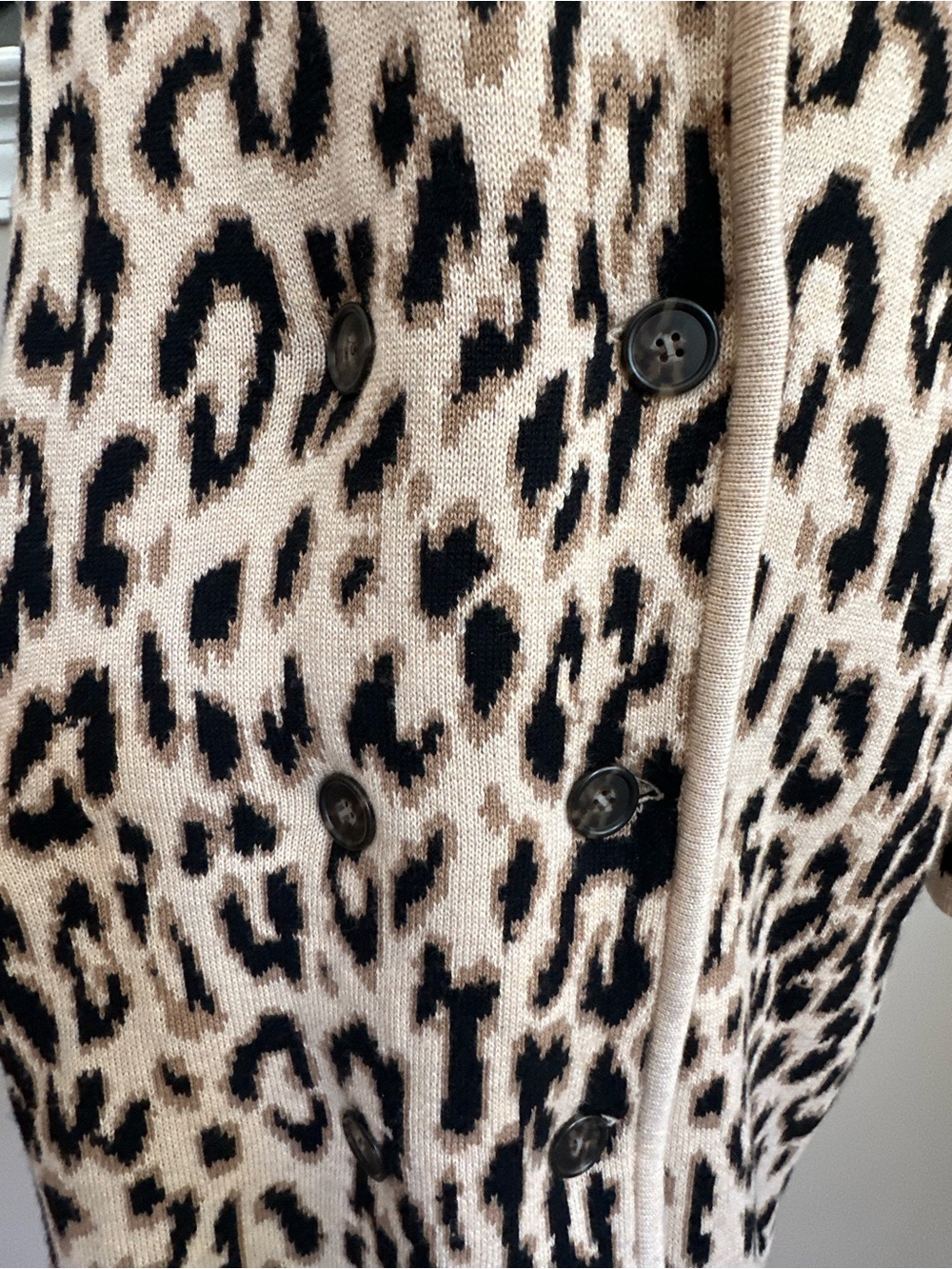 J. Crew Women’s Cheetah Print Knit Cardigan Cotton Blend Sweater Coat Size M - Picture 4 of 11